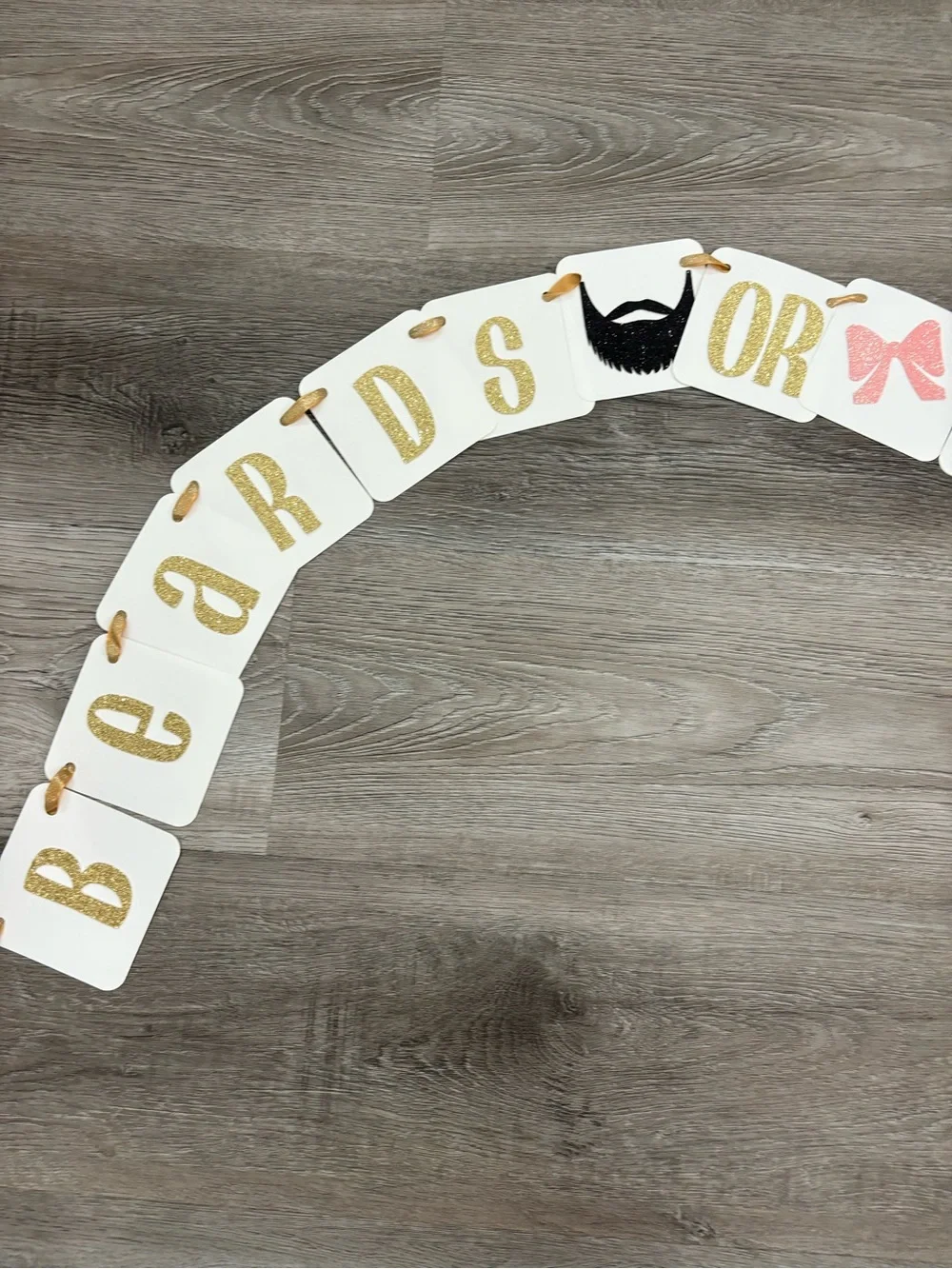 Beards or Bows banner - baby gender reveal banner - gender reveal party banner